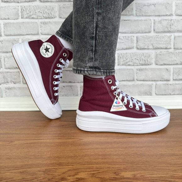 ⭐Converse Chuck Taylor Move Platform Hi 7.5 Women Shoes Sneaker Burgundy A02430C - Picture 2 of 13